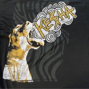 2000s Kesha Roaring Tiger Graphic Band Tee – Black – XL